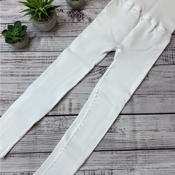 Free People Movement Happiness Runs Extra Hi Rise White Leggings - Picture 7 of 9